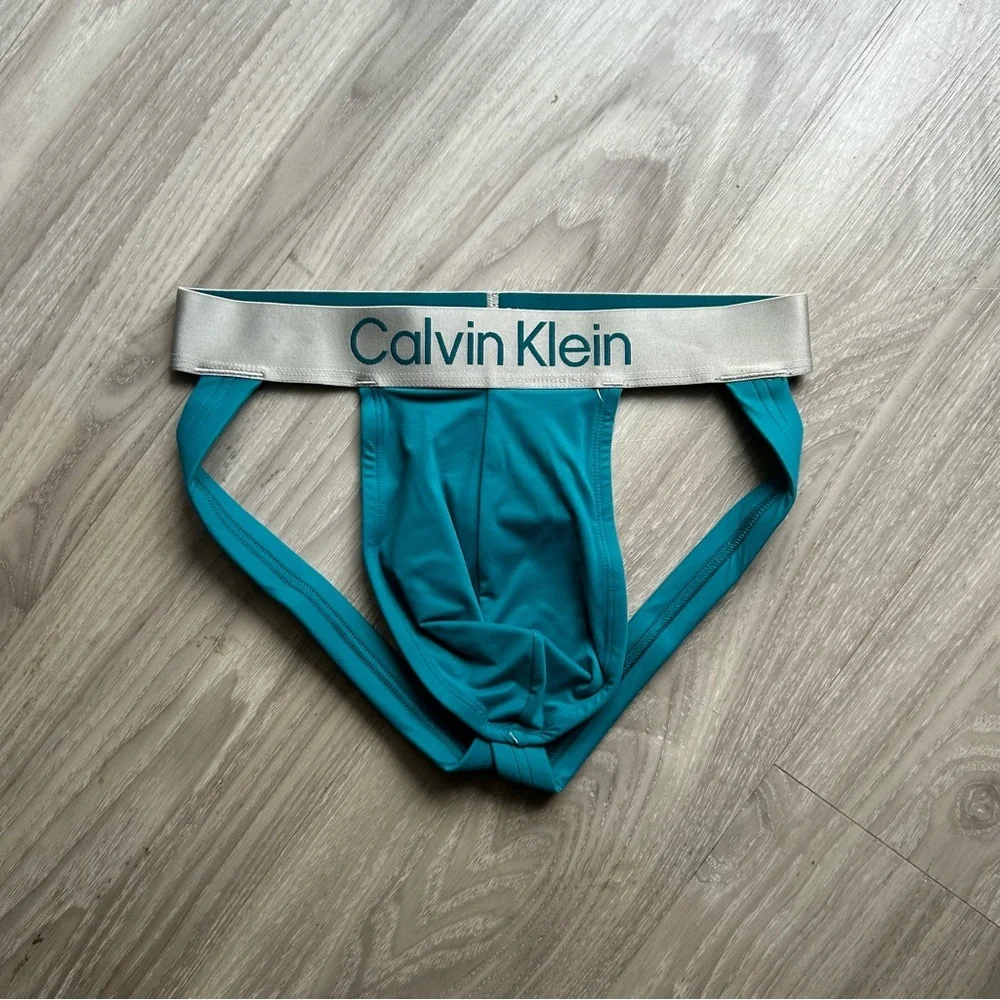 Calvin Klein | Brushed Microfiber Stretch Jock Strap in Teal Marine (Small)